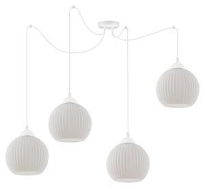 Závěsné svítidlo Riffle Round Spider, 4x bílé skleněné stínítko, w