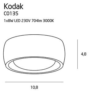 Maxlight C0135 Stropní svítidlo KODAK 8W LED IP44 bílé zaoblené