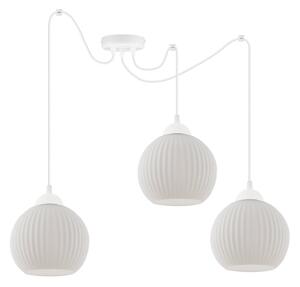 Závěsné svítidlo Riffle Round Spider, 3x bílé skleněné stínítko, w