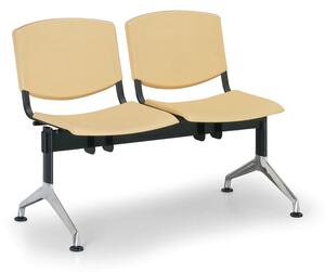 Plastová lavice Design, 2-sedák, žlutá
