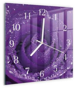 Skleněné hodiny Růže zskb-30x30-00057566