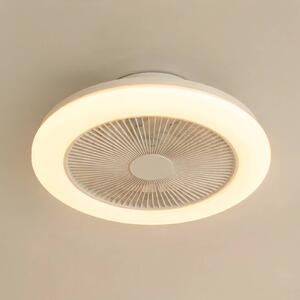 Lindby Stropní ventilátor LED Vedin, bílý, DC, Ø 45 cm, RGBW, stmívatelný, Bílá / opál, Obývací pokoj / jídelna, Plast, Moderní