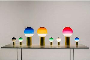 MARSET Akumulátorová stolní lampa Dipping Light, zelená/mosazná, stmívatelný, Zelená, Obývací pokoj / jídelna, Sklo, Design