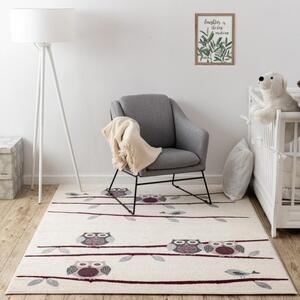 Dětský kusový koberec Sovy krémový 160x220cm