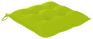 Zahradní židle Bracley - 2 ks - masivní teak | světle zelené podušky