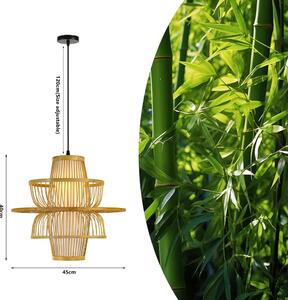 Immax BOHO PINCHOS designové závěsné svítidlo, D45cm, E27 bambusové dřevo