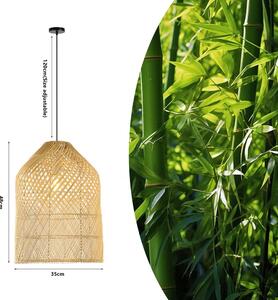 Immax BOHO PELO designové závěsné svítidlo, D35cm. E27, přírodní ratan