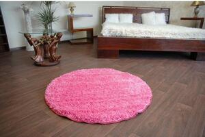 Kusový koberec Shaggy Roy růžový kruh 100cm