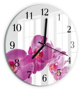 Skleněné nástěnné hodiny Orchidej zsoc-fi30-00177181
