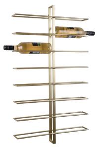 Nástěnný kovový regál na víno ve zlaté barvě počet lahví 16 Dual – PT LIVING