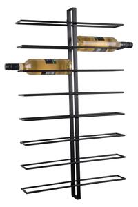 Černý nástěnný kovový regál na víno počet lahví 16 Dual – PT LIVING