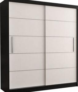 Idzczak Vista 06 šatní skříň šíře 150 cm s posuvnými dveřmi Stěny černá / bílá
