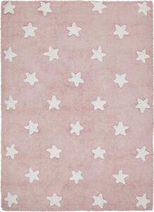 Ručně tkaný kusový koberec Stars Pink-White