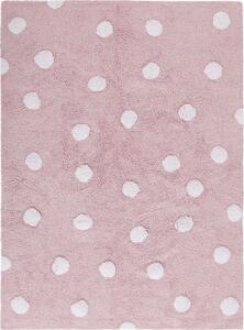 Ručně tkaný kusový koberec Polka Dots Pink-White