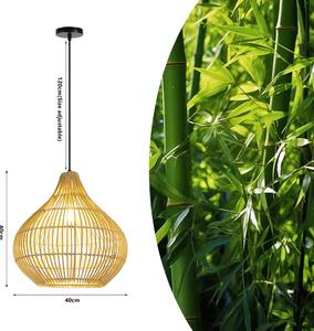 Immax BOHO PELO designové závěsné svítidlo, 40x40cm. E27, přírodní ratan