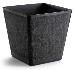 PLASTOVÝ KVĚTINÁČ PILEA TX 24X24 CM ČERNÁ