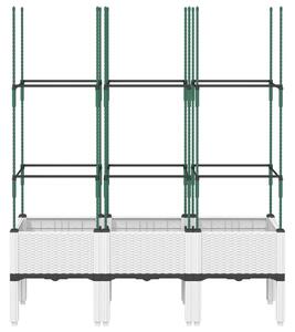 Zahradní truhlík s treláží bílý 120 x 40 x 142,5 cm PP