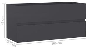 Skříňka pod umyvadlo - dřevotříska - 100x38,5x45 cm | šedá