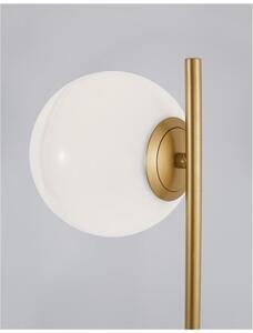 Nova Luce Stolní lampa CANTONA bílé opálové sklo mosaz zlatá a mramor G9 1x5W