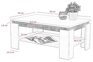 Konferenční stolek TIM II dub sonoma/bílá