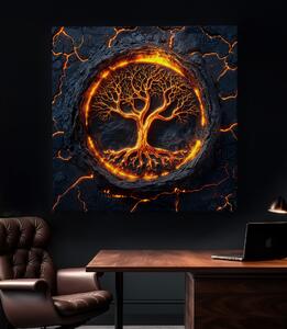 Obraz na plátně - Strom života Lava Grande FeelHappy.cz Velikost obrazu: 40 x 40 cm
