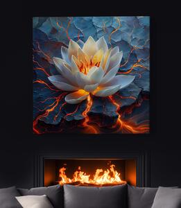 Obraz na plátně - Bílý lotos Vnitřní síla FeelHappy.cz Velikost obrazu: 40 x 40 cm