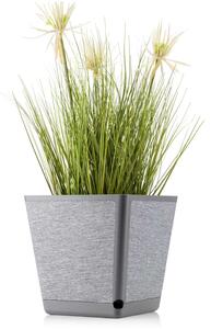 PLASTOVÝ KVĚTINÁČ PILEA TX 24X24 CM ŠEDÁ