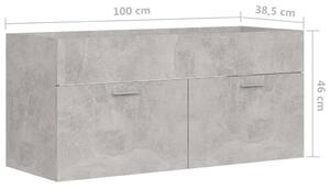Skříňka pod umyvadlo - dřevotříska - 100x38,5x46 cm | betonově šedá