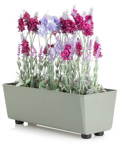 PLASTOVÝ KVĚTINÁČ SALVIA 37,5X17 CM ZELENÁ