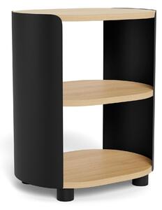NOČNÍ STOLEK, přírodní barvy, černá, 40/48/30 cm, Online Only