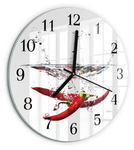 Skleněné nástěnné hodiny Chilli papričky zsoc-fi30-00171907