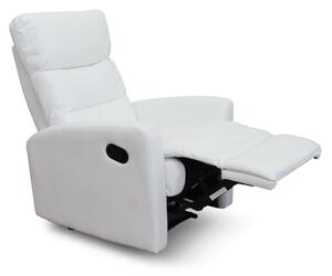 Relaxační křeslo, ekokůže, bílá, SILAS, 74 x 92 x 104 cm,, Bíla, ekokůže