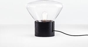 Brokis PC00849_001 Muffins wood 01, designová lampa z foukaného skla, čiré sklo/černé dřevo, 1x60W E27, výška 34,5cm