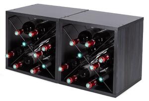 Černý regál na víno na 12 lahví – Compactor