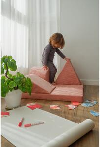 Světle růžový manšestrový dětský puf Montessori – Little Nice Things