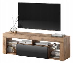 TV stolek Bianko 140 cm Dub Lancelot / Černý lesk bez LED