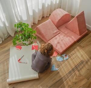 Světle růžový manšestrový dětský puf Montessori – Little Nice Things