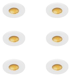 Sada 6 moderních koupelnových zapuštěných bodových svítidel bílá IP54 - Shed Honey
