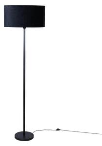 Stojací lampa černá s oválným sametovým stínítkem 50 cm - Simplo