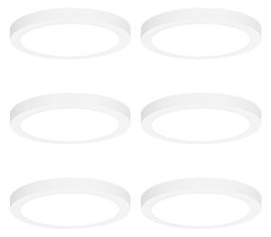 Sada 6 přisazených nebo zapuštěných bodových svítidel bílá 22 cm vč. LED 3-stupňové stmívání do teplé - Trans