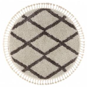 Kusový koberec Shaggy Ariso krémový kruh 120cm