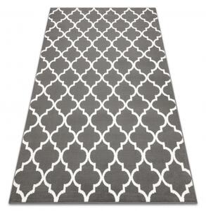 Weltom Kusový koberec BCF Morad TRELIS Geometrický antracitový šedý Rozměr: 80x150 cm