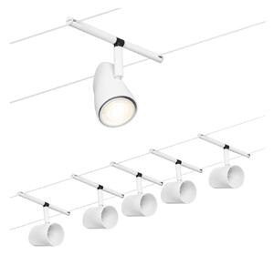 Paulmann 94467 CorDuo Cup Basic, bílý lankový systém, 5x max 10W LED 12V, 500cm