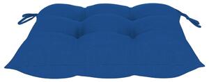 Zahradní židle Bracley - 4 ks - masivní teak | modré podušky