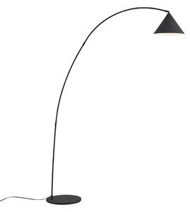 Retro stojací lampa černá s bílým vnitřkem - Triangolo