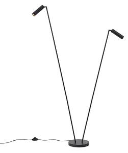 Moderní stojací lampa černá 2-světla GU10 35mm - Thomas