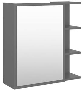 Koupelnová skříňka se zrcadlem - dřevotříska - 62,5x20x64 cm | šedá