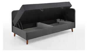 Tmavě šedá čalouněná jednolůžková postel s úložným prostorem 90x200 cm Cabana – Meise Möbel