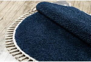 Kusový koberec Shaggy Berta tmavě modrý kruh 120cm