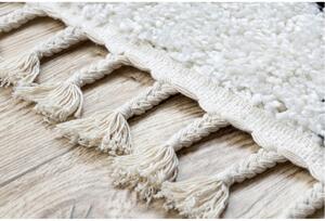 Kusový koberec Shaggy Cross bílý atyp 80x250cm